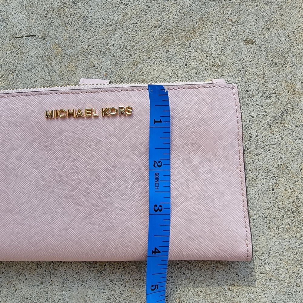 Michael Kors Pink Blush & Gold Wallet Clutch Wristlet - Picture 6 of 7